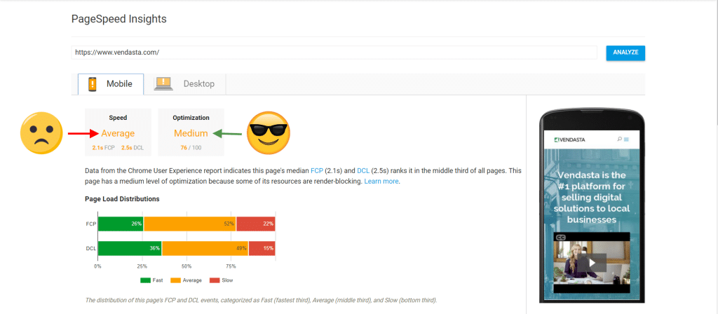 Google PageSpeed insights